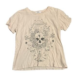 Project Social tee-shirt Medium - skull mushroom design